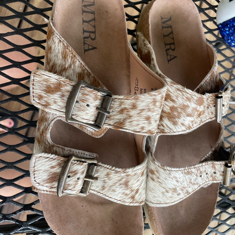 Myra Bag Tan Sandals with Adjustable Straps